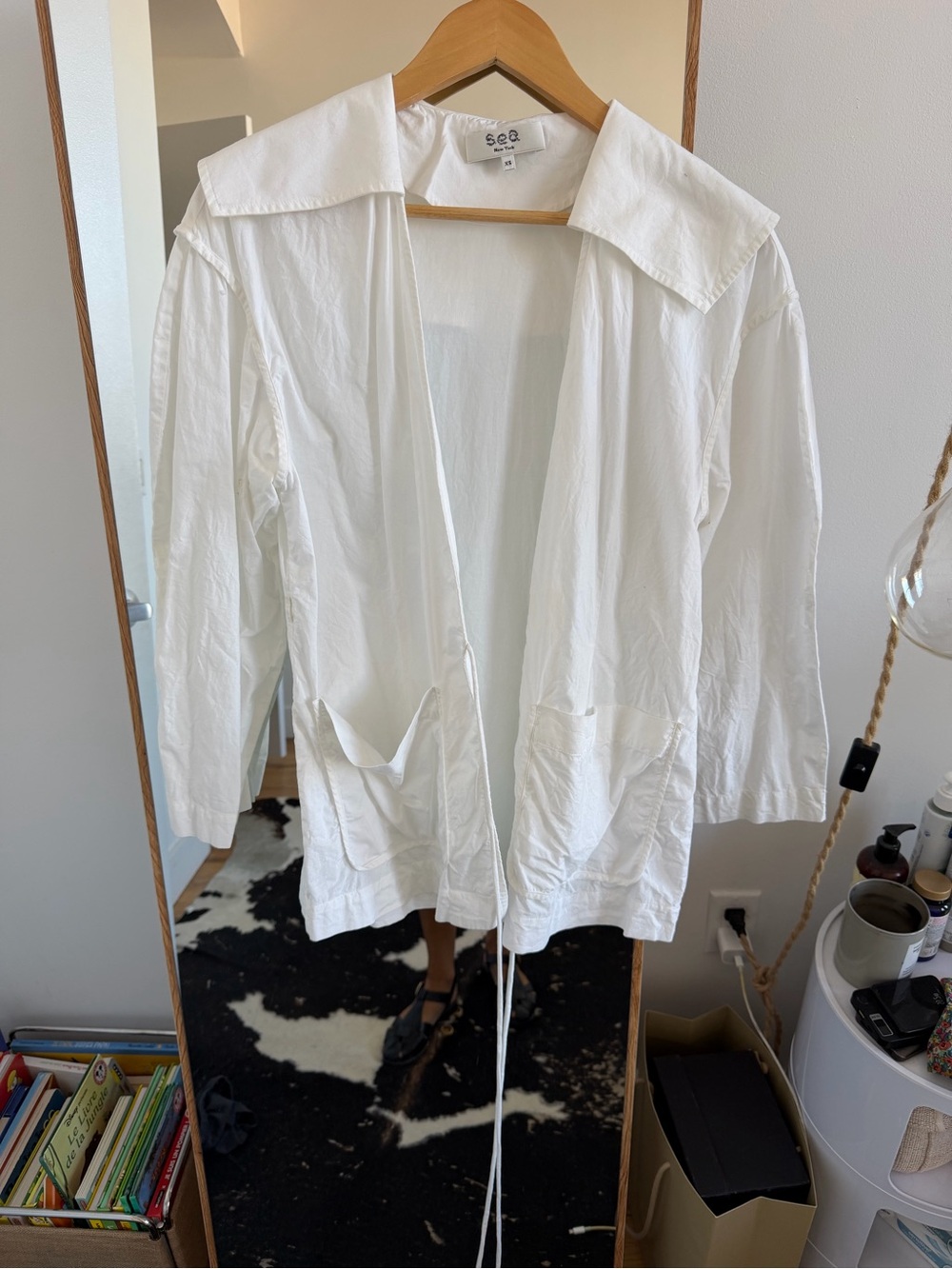 Sea New York White Collared Lightweight Shirt Jacket